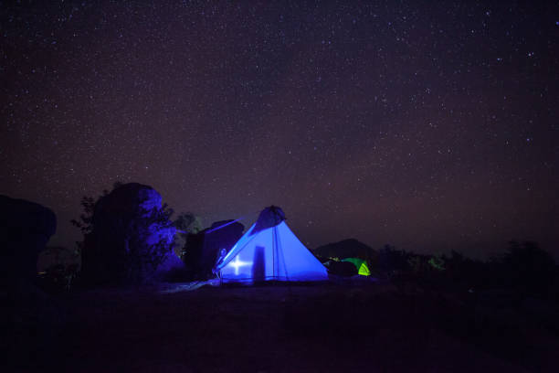 istock tent under sky night star 810543026