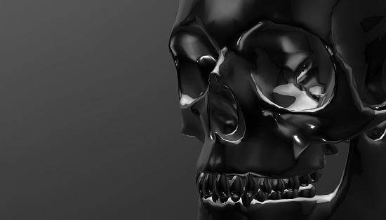 Human Skull With Dark Background Death Horror Anatomy And Halloween Symbol  Stock Photo - Download Image Now - iStock