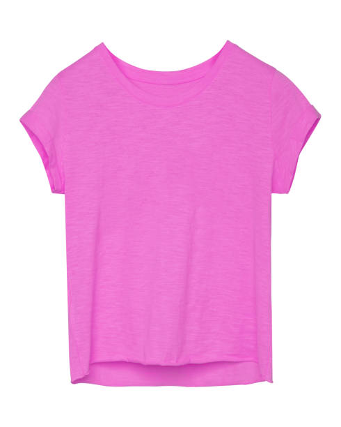 istock Pink empty women tee shirt with torn edges isolated 810555614