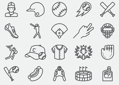 Baseball Line Icons