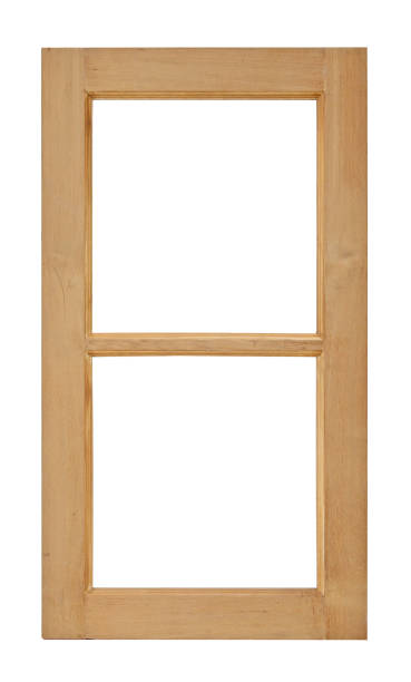 istock Wood window isolated for home construction on white background. 810575006