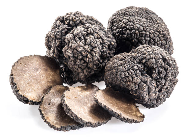 istock Black truffles isolated on a white background. 810579724
