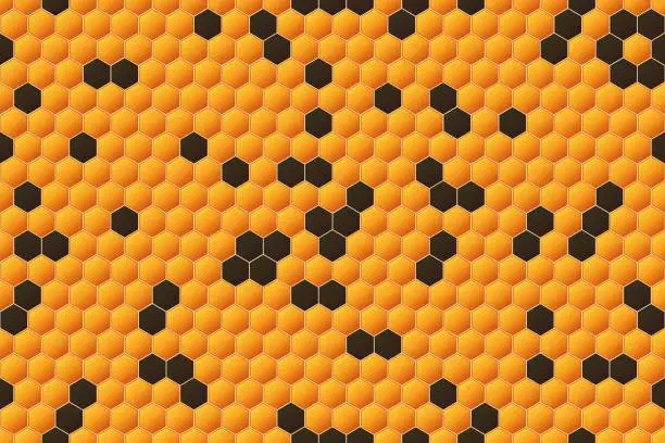 Vector illustration of Honeycomb Seamless Pattern. Geometric Hexagons Background