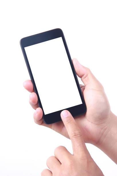 istock Male hand holding blank mobile phone 810584372