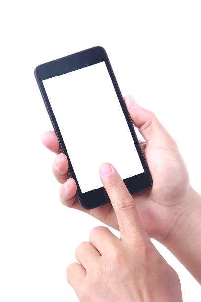 istock Male hand holding blank mobile phone 810584430