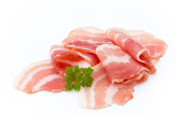 istock Bacon isolated on white background. Delikatese food. 810592942