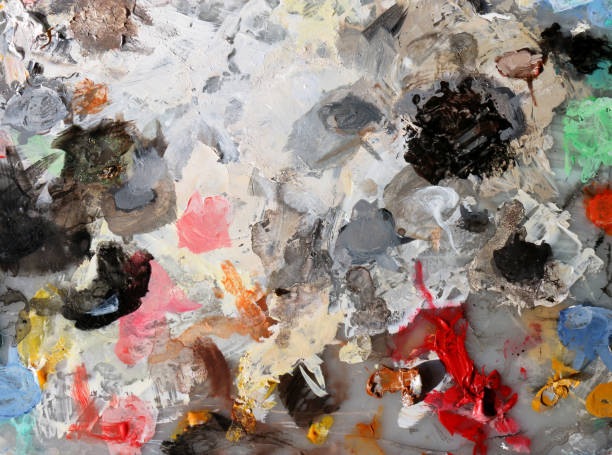 istock Abstract art background. Pigment acrylic colors on palette. 810603574