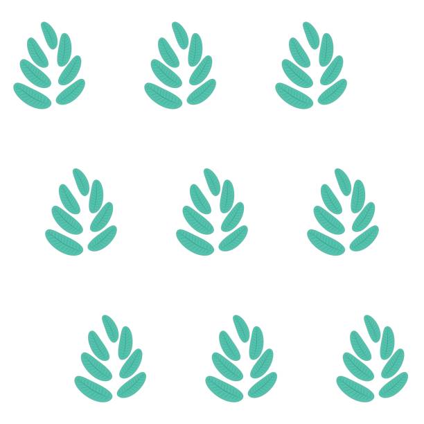 ilustrações, clipart, desenhos animados e ícones de padrão de folhas verdes bonito sem emenda sobre branco. ilustração vetorial - flower backdrop nature leaf