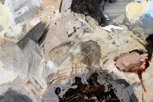 istock Abstract art background. Pigment acrylic colors on palette. 810603774