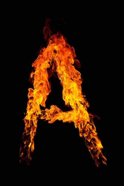 istock Fire letter A of burning flame. 810603922