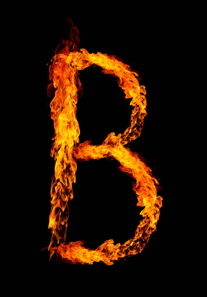 Fire letter B of burning flame. Fire letter B of burning flame. fonts point photos stock pictures, royalty-free photos & images