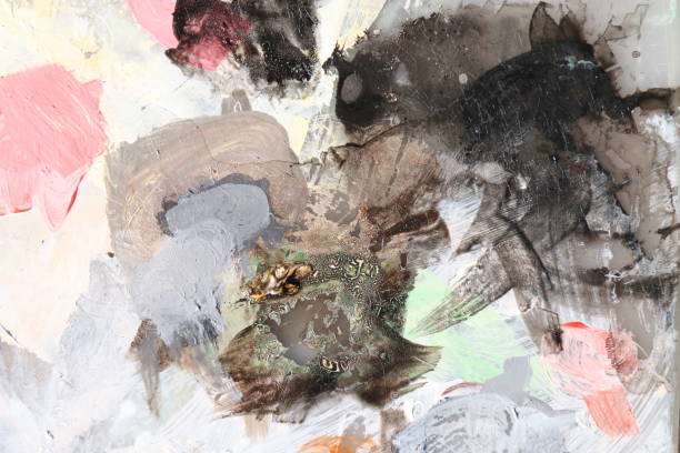 istock Abstract art background. Pigment acrylic colors on palette. 810604130