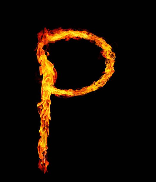 Fire letter P of burning flame. Fire letter P of burning flame. fonts point photos stock pictures, royalty-free photos & images