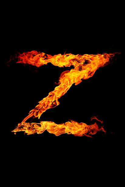 Fire letter Z of burning flame. Fire letter Z of burning flame. fonts point photos stock pictures, royalty-free photos & images