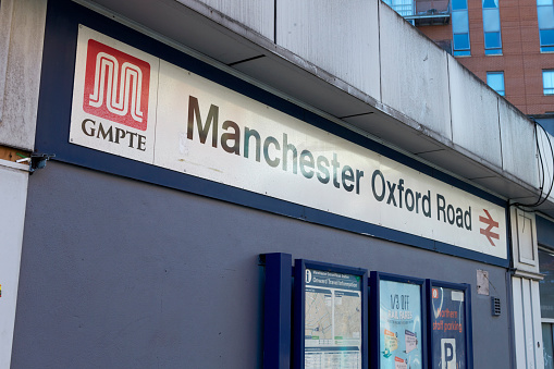 Manchester, UK - 10 May 2017: Exterior Of Oxford Road Railway Station In Manchester