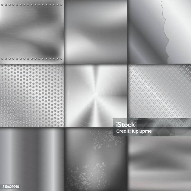 Metal Texture Pattern Background Vector Metallic Illustration Background Glossy Effect Stock Illustration - Download Image Now