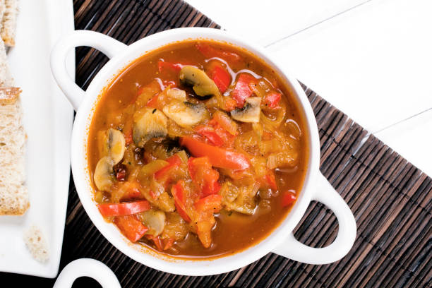 letcho with paprika, zucchini and champignon mushroomletcho with paprika, zucchini and champignon mushroom