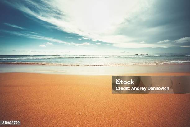 Sunset Over Indian Ocean Stock Photo - Download Image Now - 2017, At The Edge Of, Beach