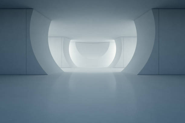istock Abstract interior design of modern showroom with empty floor and concrete wall background 810645150