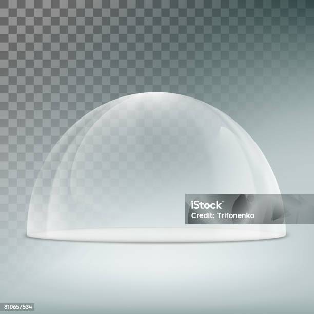 Glass Dome On A Transparent Background Stock Illustration - Download Image Now - Box - Container, Trap, Architectural Dome