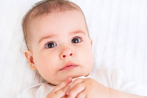 istock Beautiful baby on white background 810666598