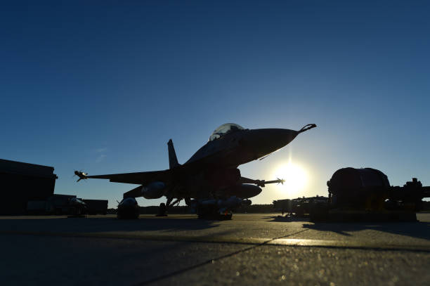 istock Fighter aircraft on the runway 810666746