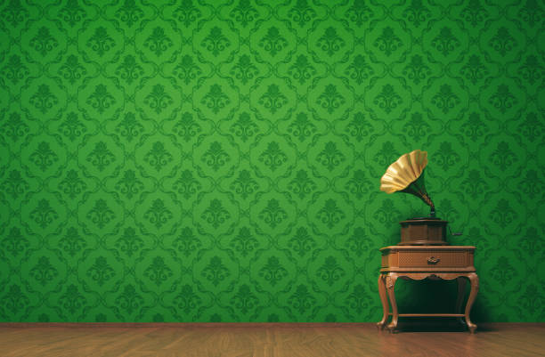 istock Vintage gramophone room concept with copyspace 810670940