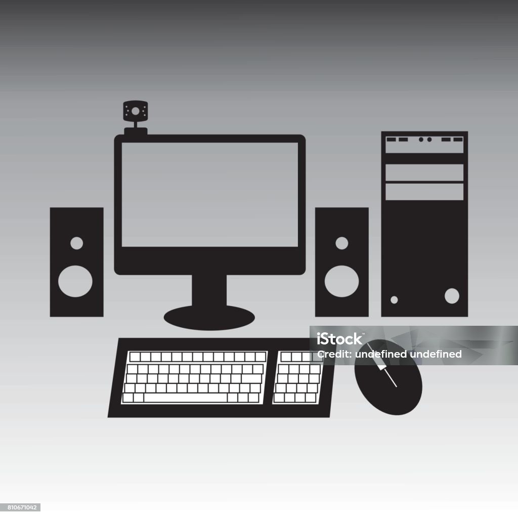 Desktop Computer Stock Illustration - Download Image Now - Business ...
