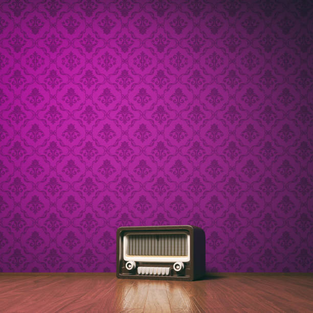 istock Vintage radio room concept with copyspace 810686576