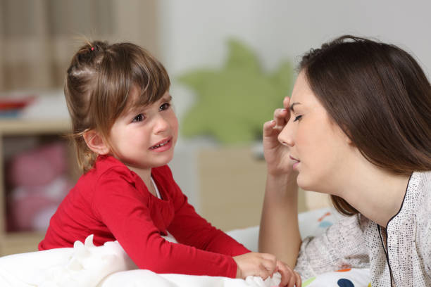 istock Fed up woman and toddler crying 810686588