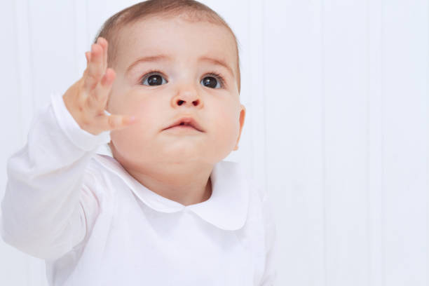 istock Beautiful baby portrait on white background 810686882