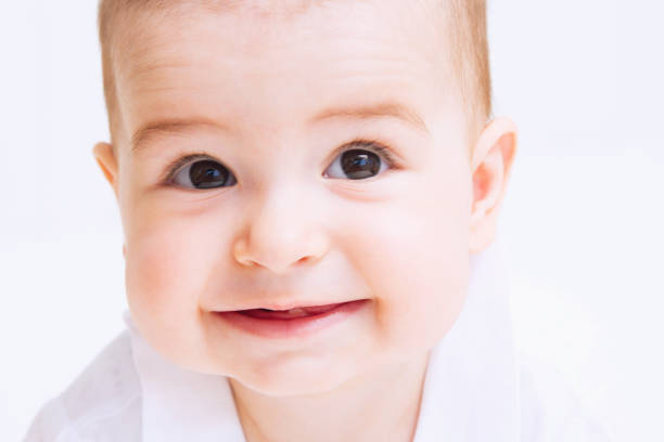 istock Beautiful baby portrait on white background 810689224