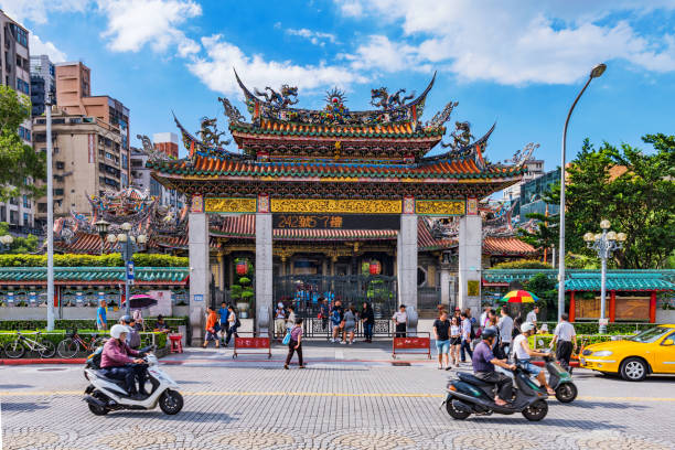 entrada do templo longshan - longshan - fotografias e filmes do acervo