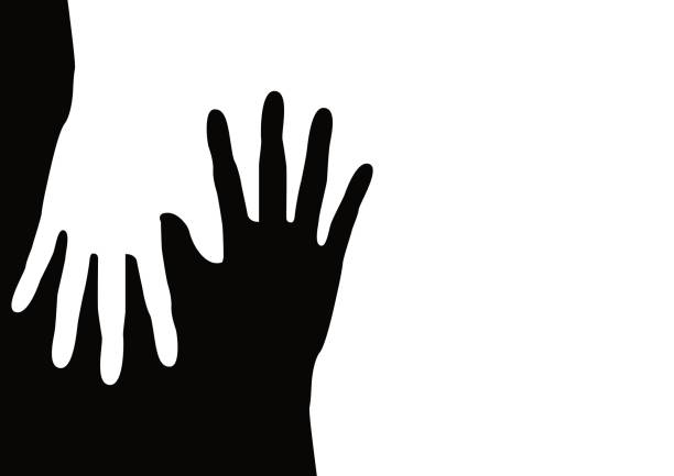 hand-silhouette - chiaroscuro stock-grafiken, -clipart, -cartoons und -symbole