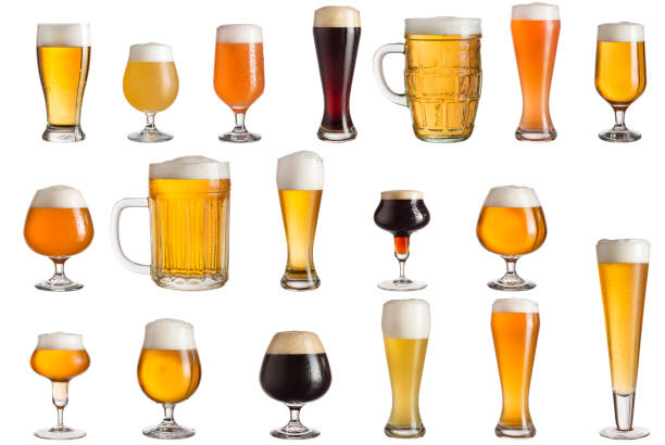 types of craft beer - beer glass imagens e fotografias de stock