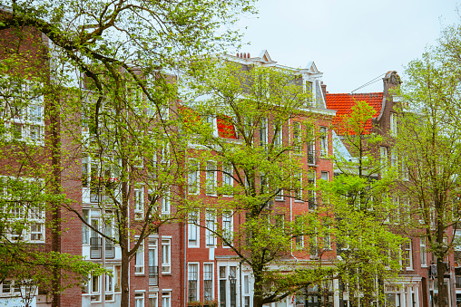 Typical dutch architecture in Amsterdam, Netherlands