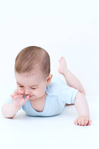 istock Beautiful baby on white background 810738164