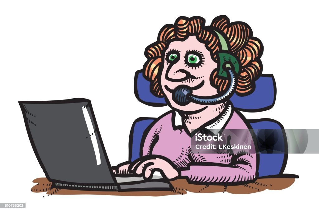Cartoon Image Of Technical Support Woman Operator Flat Vector Ic Stock  Illustration - Download Image Now - iStock