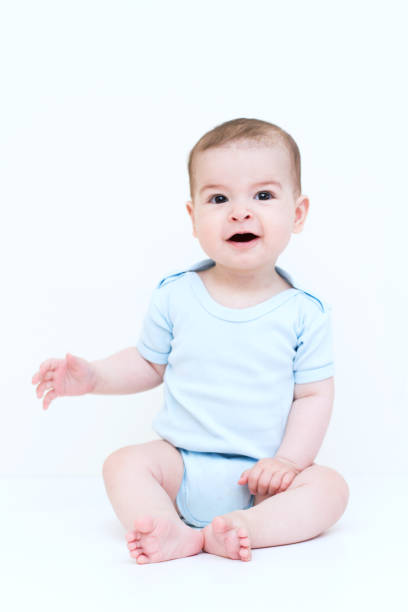 istock Beautiful baby on white background 810740460