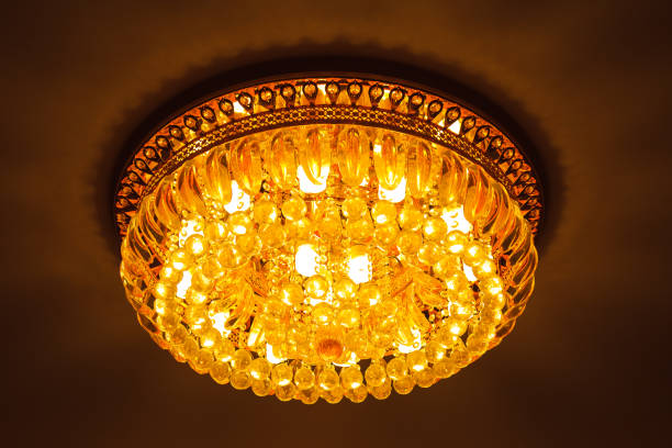 istock Close-up beautiful crystal glass chandelier 810752588