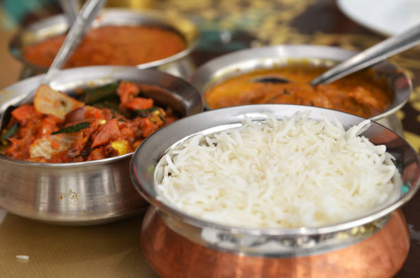 istock Indian curry meal with balti dish and basmati rice 810752884