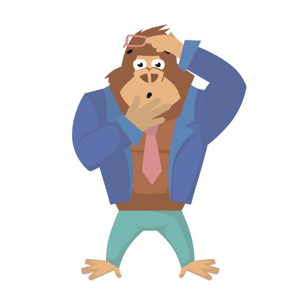 Surprised gorilla. Vector illustration of Gorilla Cartoon Surprised gorilla. Vector illustration of business Gorilla Cartoon. huge silverback gorilla stock illustrations