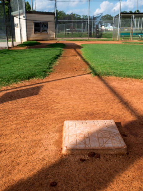 istock Youth Baseball Field Viewed From Behind First Base 810757554