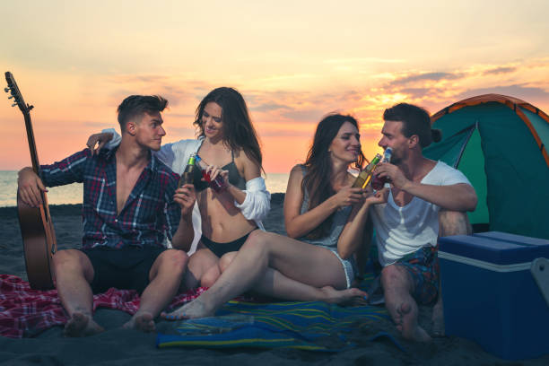 istock Sunset party at the beach 810772922