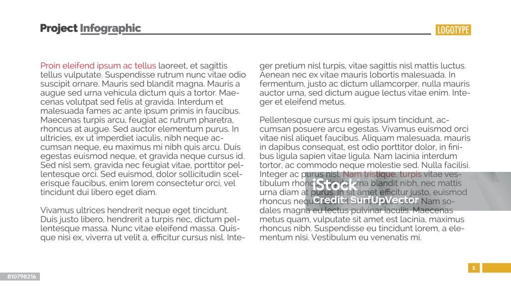 Two Topics Template Two Columns Page Template Stock Illustration - Download Image Now ...