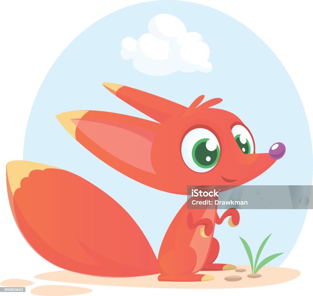 Cute cartoon  fox character. Wild forest animal collection. Baby education. Isolated. White background. Flat design Vector illustration Animal stock vector