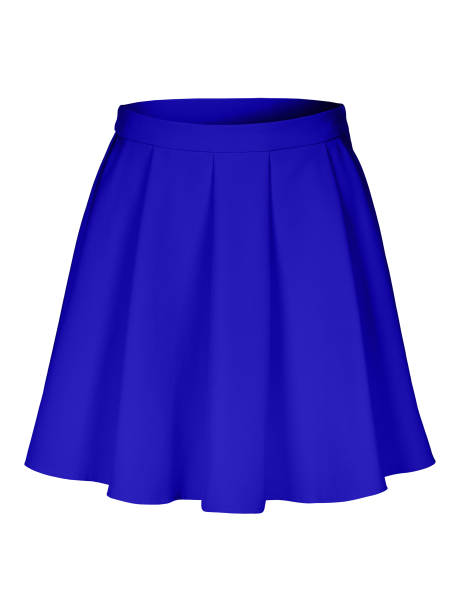istock Blue flounce skirt on invisible mannequin isolated on white 810808694