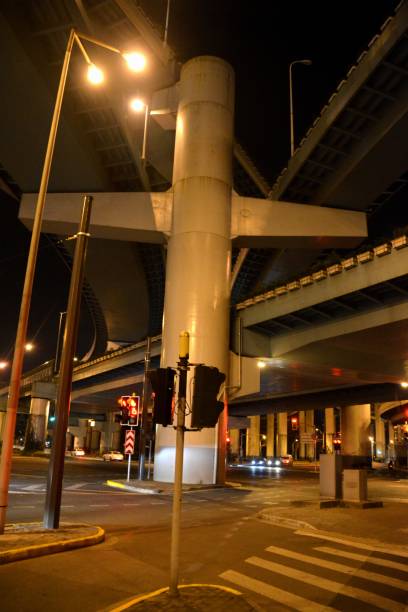 istock Intersection at Yan'an road by night, Shanghai, China 810831098