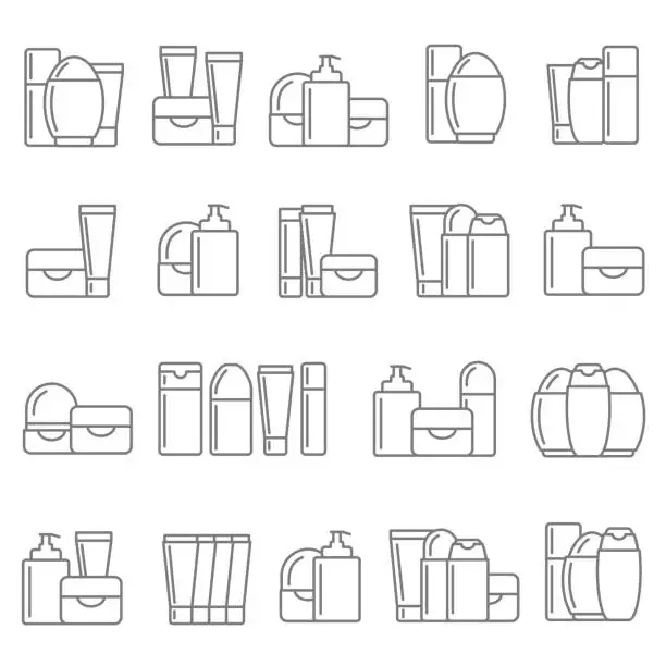 Vector illustration of Cosmetic icon set