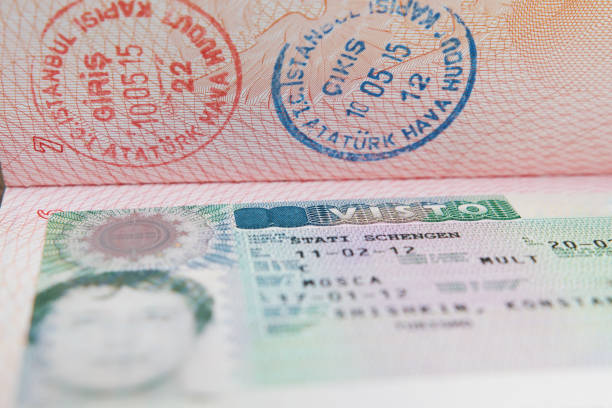 istock Shengen visa on Russian passport, travel id 810851128